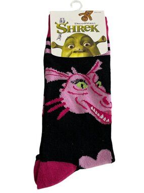 Pink Dragon Character Crew Socks Mens 9-13 Fantasy Novelty Socks NWT